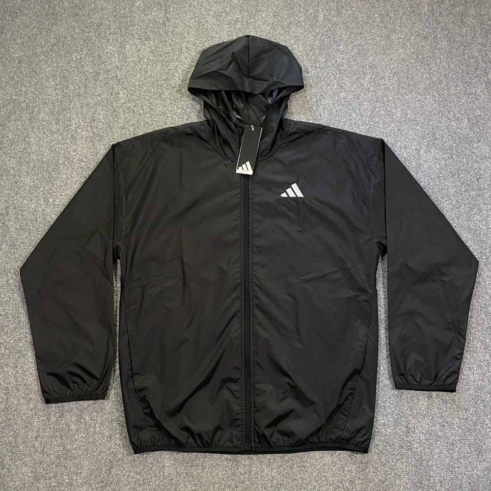 Adidas Essentials Big Logo Mesh Lined Windbreaker Jacket Adult Small Black White